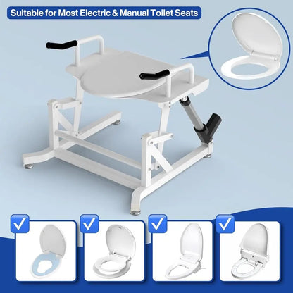 Electric Toilet Lift Seat - Powered Toilet Seat Risers with Handles for Seniors and Disabled, Height Adjustable, Support to 330l