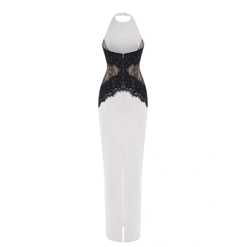 CHNMR Lace Cut Out Slim Backless Dress Women Elegant Halter Sleeveless Party Dresses Fashion Female Vestiods for Summer New 2026