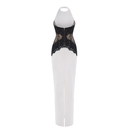 CHNMR Lace Cut Out Slim Backless Dress Women Elegant Halter Sleeveless Party Dresses Fashion Female Vestiods for Summer New 2026