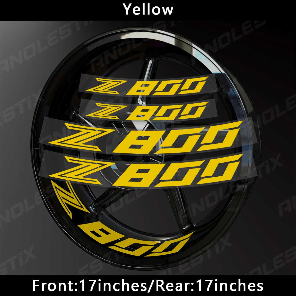 AnoleStix Reflective Motorcycle Wheel Sticker Hub Decal Rim Stripe Tape For Kawasaki Z800 2018 2019 2020 2021 2022 2023 2024