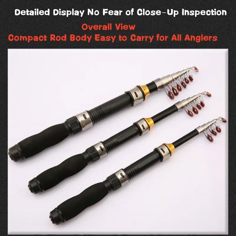 1.0-2.3M Ultra Short Small Sea Fishing Rod with Fishing Wheel Telescopic Ultra Short Cross Sectional Fiberglass Rod Set
