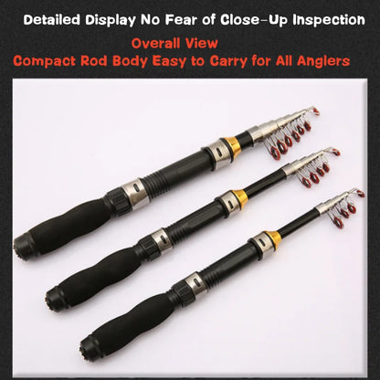 1.0-2.3M Ultra Short Small Sea Fishing Rod with Fishing Wheel Telescopic Ultra Short Cross Sectional Fiberglass Rod Set