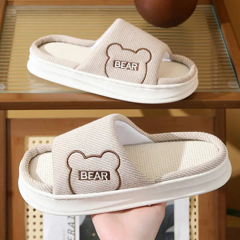 Platform Women's Slippers Flats Indoor Spring Summer Luxury Designer Shoes Girls Casual Soft Sole Cartoon Home Slides Elegant