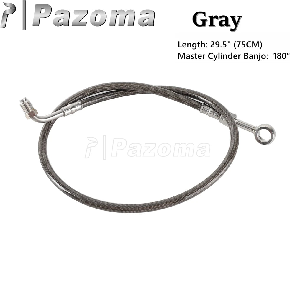 Motorcycle Hydraulic Banjo Braided Line Steel Brake Hose Cable For Harley Softail Slim Breakout Deluxe Street Bob Fat Boy 18-23