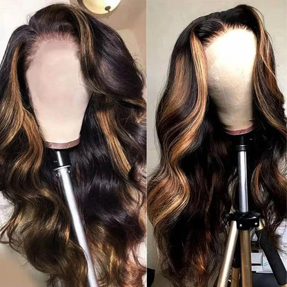 1B30 Highlight Body Wave Human Hair Wig 13x6 13x4 Hd Lace Front Wig Loose Body Wave PrePlucked Pre Cut Lace 4x4 5x5 Glueless Wig