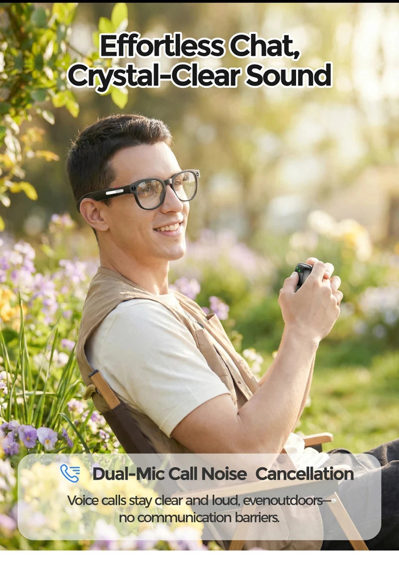 Lenovo AI Smart Glasses 8MP HD Camera 8K Shooting Image AI Translation Bluetooth Call Recording Music Smart SunglassesGifts 2026
