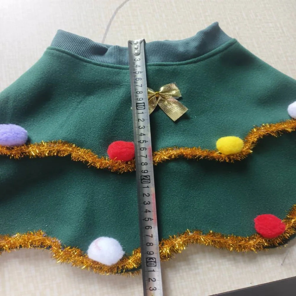 Dog Christmas costume, puppy Christmas cloak costume, cute cat costume, Christmas role-playing party