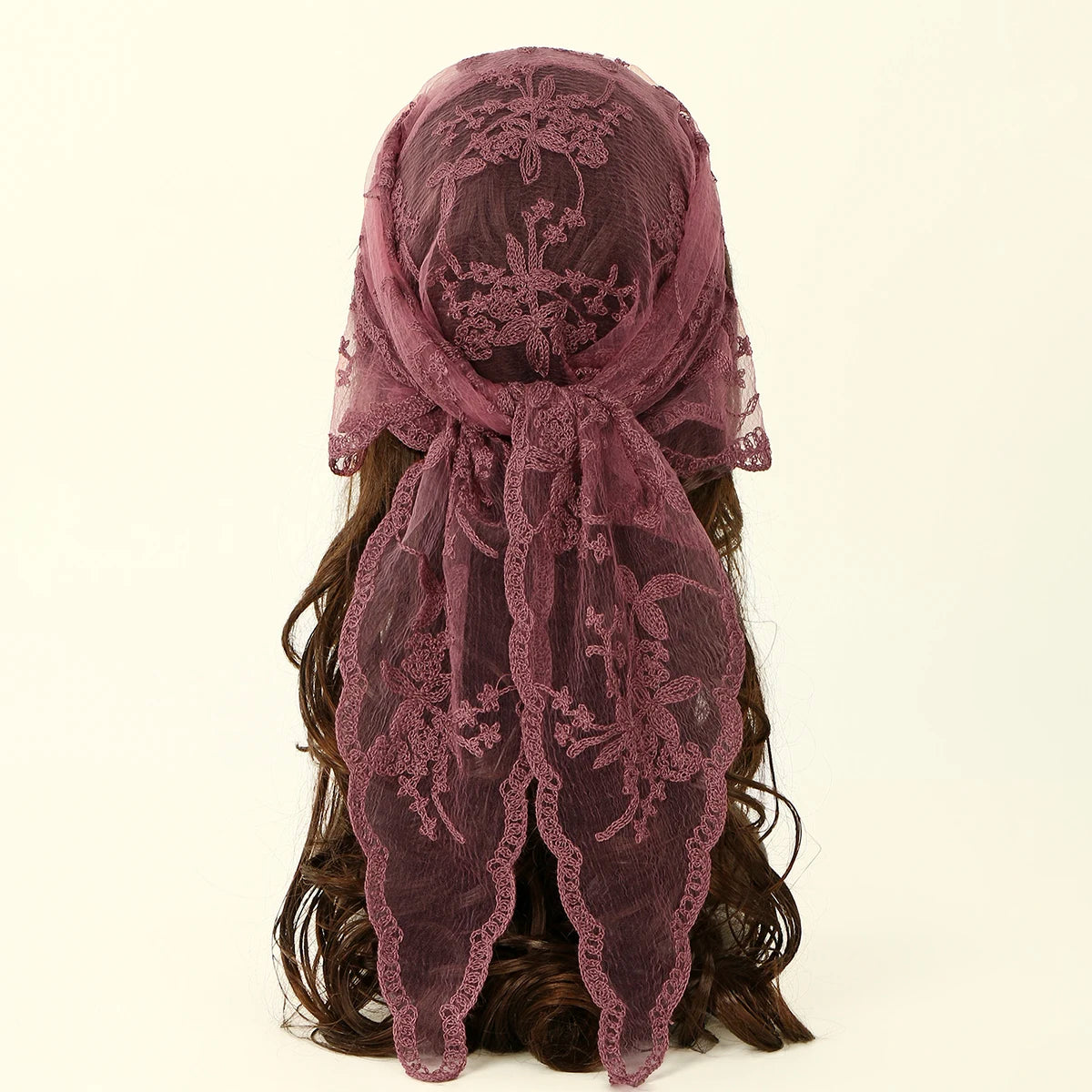 Wholesale French Lace Triangle Scarf Embroidered Flower Lace Scarf Small Shawl Crochet Head Scarf Headwraps Bandana For Women