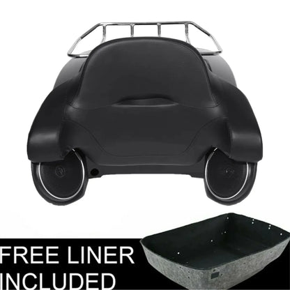 Motorcycle King Trunk Backrest Rack Light Speakers For Harley Touring Electra Glide 2014-2025