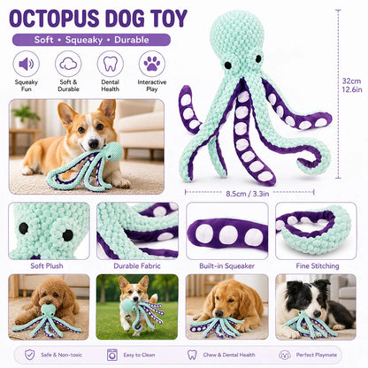 Pet Plush Toy with Squeaker Cat Dog Puzzle Toy Soft Durable Companion Teeth Cleaning Chew Toy Chew Resistant Design Pet Supplies