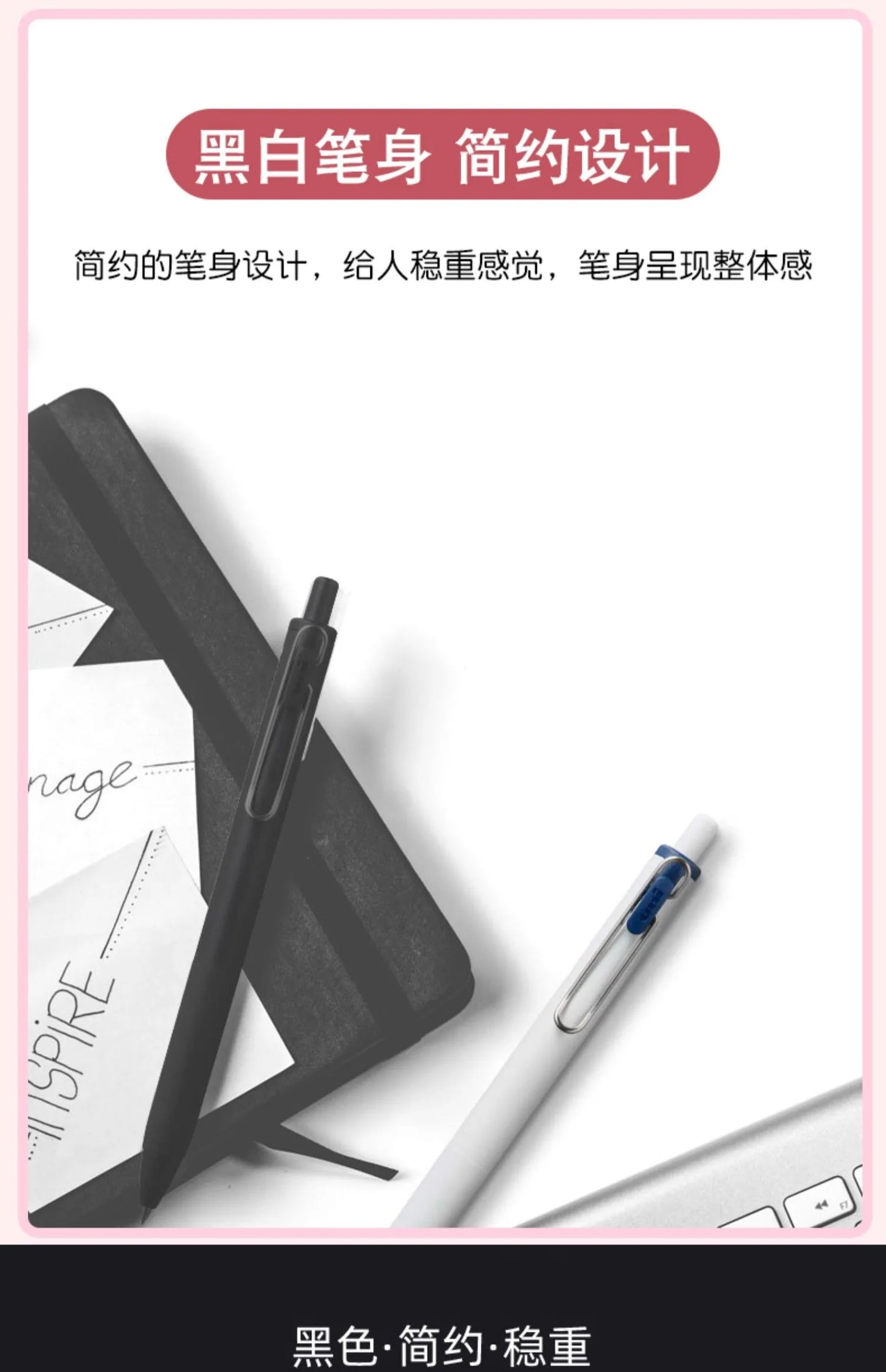 uni-ball one Mitsubishi Limted Gel Pen,Black/Red/Blue/Navy Blue Core Black Technology Signing Canetas for homework,test,meeting