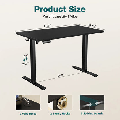JHK Electric Adjustable Height Standing Computer Desk Ergonomic Sit Stand Up Down Computer Table Workstation For Home Office
