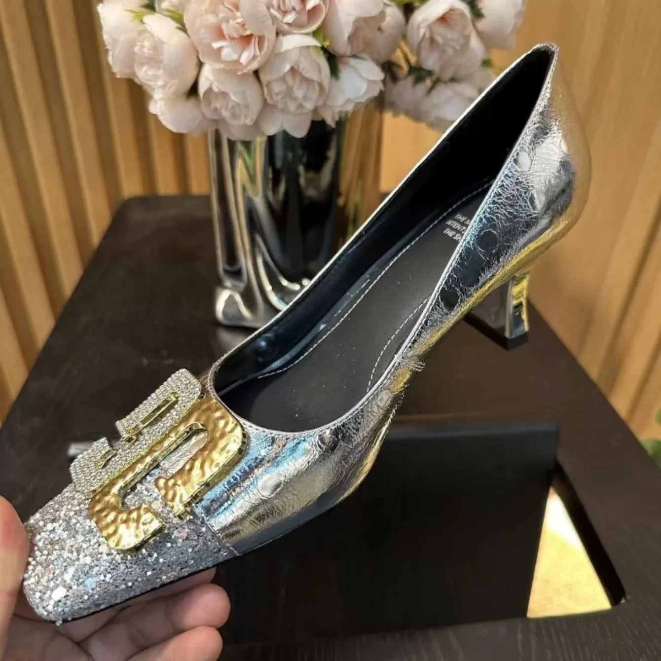 Women Pumps Spring Autumn French Style Ballets Woman Simple High Heels Women Retro Flat Heel Square Toe Simple Shoes Women