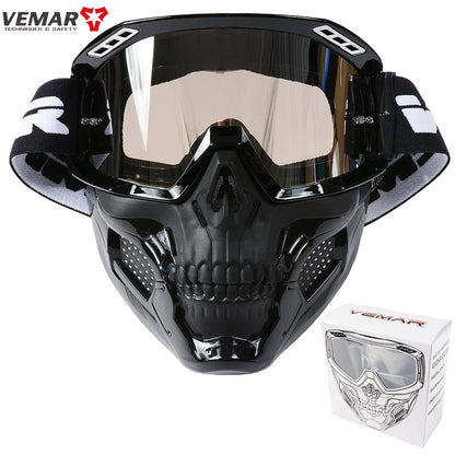 VEMAR Detachable Motorcycle Helmet Goggles Cycling Glasses Man Windproof Dust-proof Motocross Face Mask Goggles Glasses Block UV