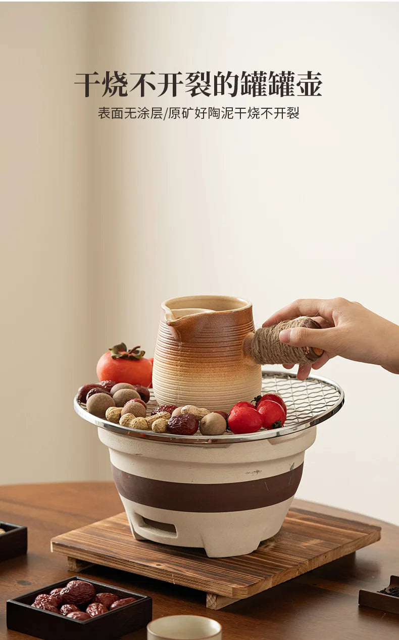 Ceramic Baked Milk Tea Pot Can Be Dry Boiled Boiled Tea Warm Milk Pot Teapot Tea Infuser