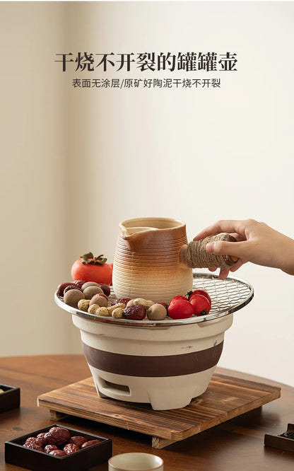 Ceramic Baked Milk Tea Pot Can Be Dry Boiled Boiled Tea Warm Milk Pot Teapot Tea Infuser