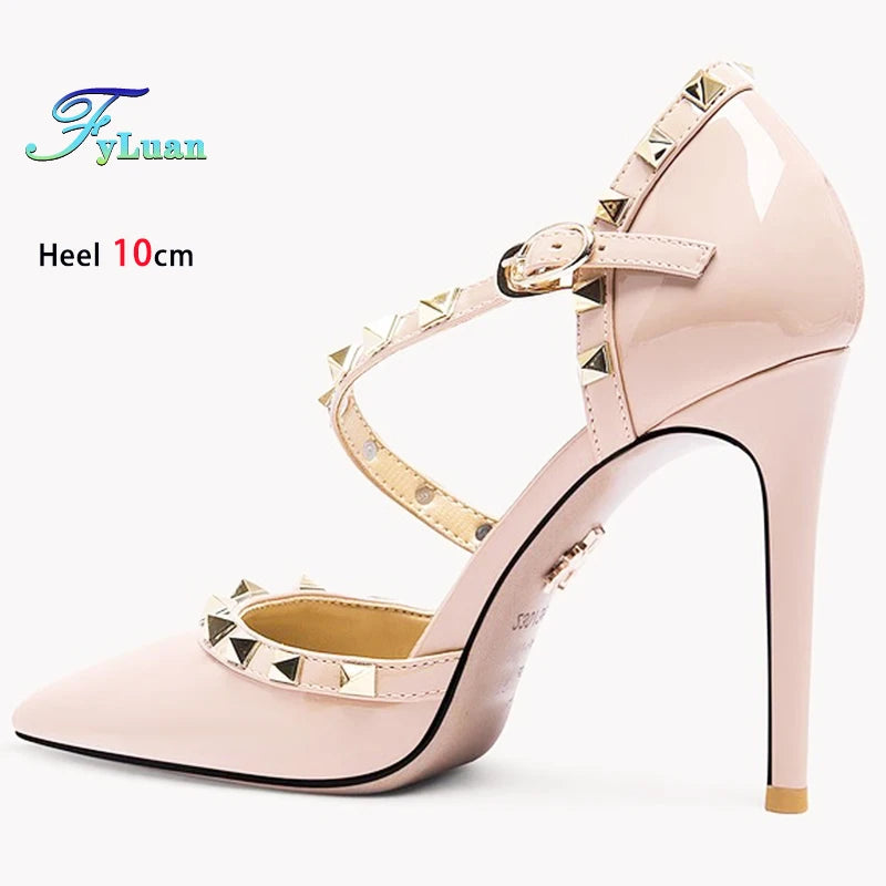2025 Black High Heels 12cm 10cm 8cm Women's Shoes Thin Heels Pointed Head Ladies Pumps Microfiber Shallow Stiletto Banquet Shoes