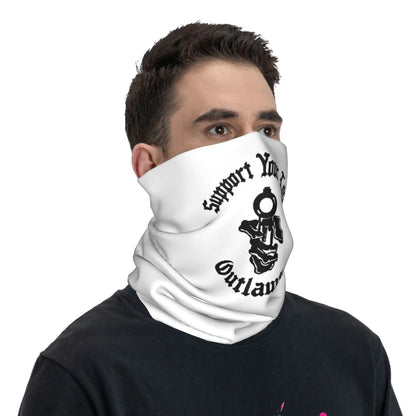 Outlaws Mc Support Bandana Neck Gaiter Printed Wrap Mask Scarf Warm Headwear Outdoor Sports For Men Women Adult All Season