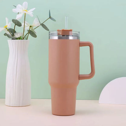 Mug Tumbler 40oz with Straw Handle Coffee Insulated 304 Stainless Steel Car Cup Keeps Cold Beer with Lids Tumbler Thermos Cup