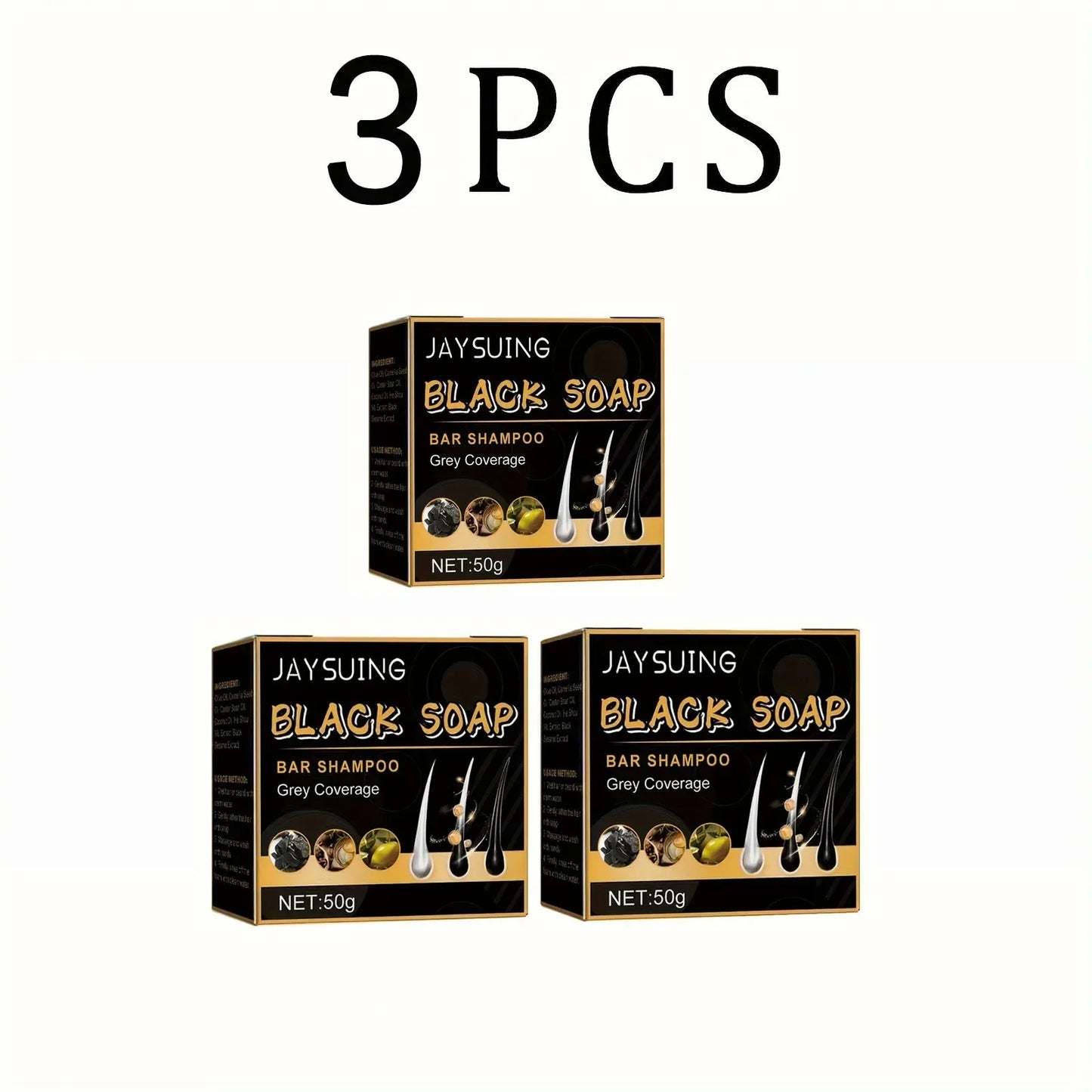Polygonum Multiflorum Black Hair Soap Darkening Shampoo Bar Repair Gray White Color Dye Face Hair Body Shampoo For Man Women