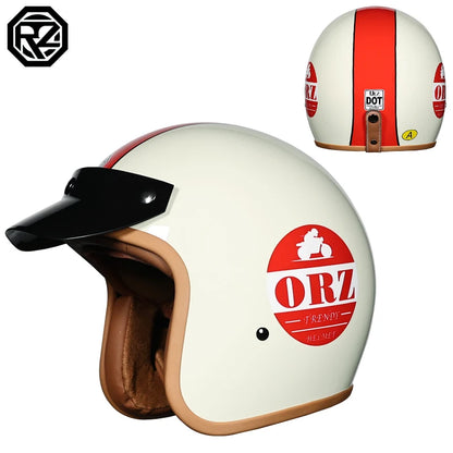 ORZ-508  motorcycle helmet, men's and women's retro cruise half helmet, pedal 3/4 helmet, all season universal