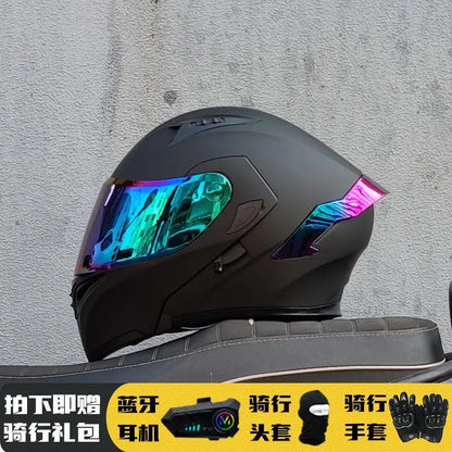 Motorcycle Helmet Full Face Racing Motorbike Helmet with Double Sun Visor Women Man Flip Up Moto Helmets Capacete De Moto
