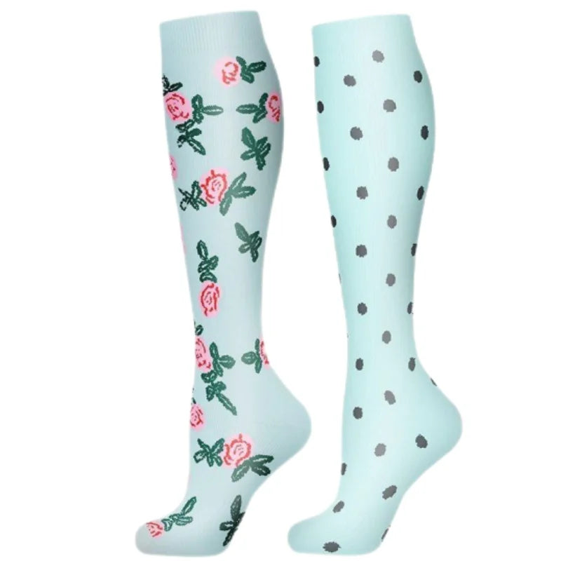 2Pairs New Cat Compression Socks Knee High 20-30 Mmhg Fit Medical Edema Diabetes Varicose Veins Running Compression Sports Socks