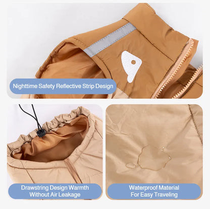 Winter warm pet clothes, trendy autumn and winter dog clothes, thickened dog cotton coat, cute