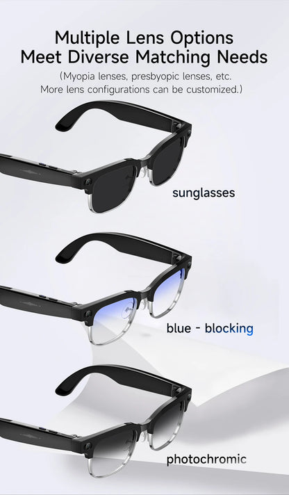 4K HD Upgrade Smart Glasses With Camera Video Recording AI Photo Recognition Bluetooth Call Translation Voice Sunglasses Men