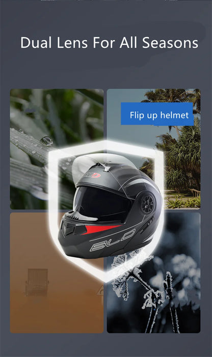 DOT Approved Personalised Flip Up Motorcycle Helmet For Men Women Safety Downhill Motocross Racing Modular Full Face Casco Moto