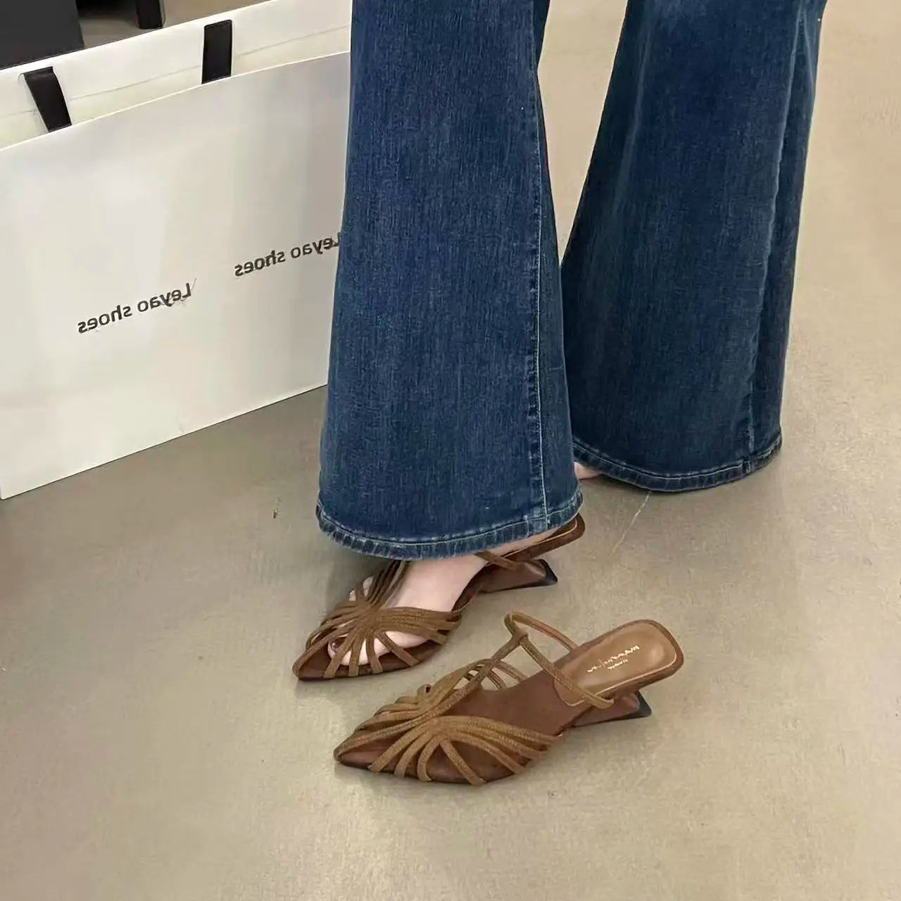 Fashion T-shaped Strap Women's Sandals Designer Baotou High Heels Women's Shoes Luxury Anti Slip Women's Slippers Women's Shoes