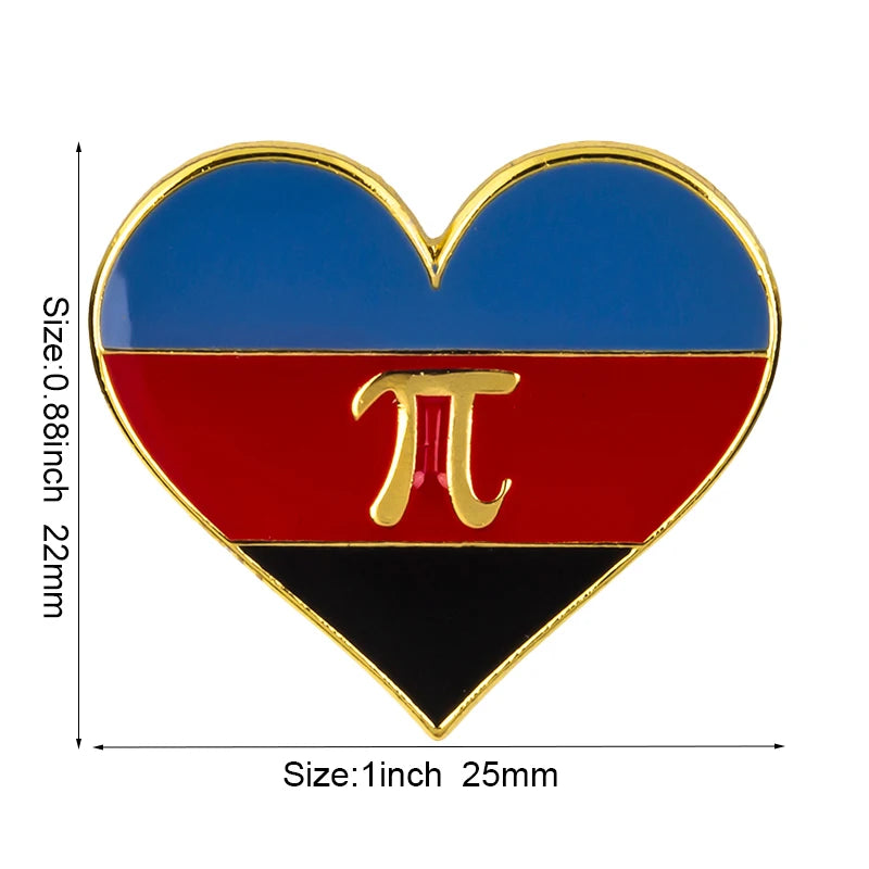 10pcs a lot Rainbow Pride Heart Shaped  Badge Symbol Pin Metal Badges Decorative Brooch Pins for Clothes Brooch Jewelry