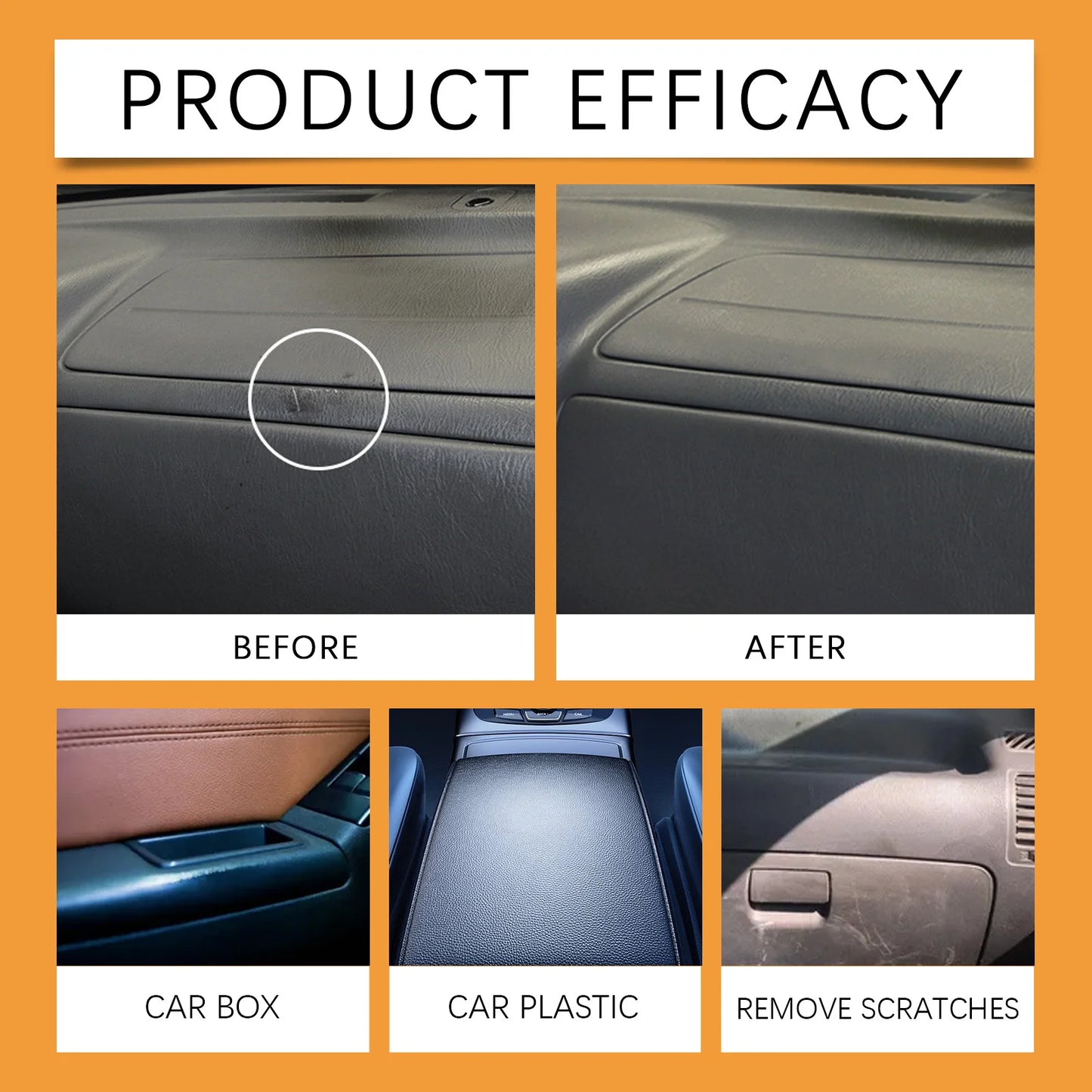 Automotive Plastic Restorer Paste Back To Black Gloss Plastic Renovator for Car Faded Bumpers, Dashboards & Leather Interior