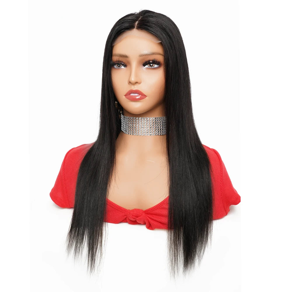 180% 13x4 Bone Straight Lace Front Wig Indian Remy Transparent Lace Frontal Wig Human Hair Wigs 4x4 Closure Wig Pre-Plucked