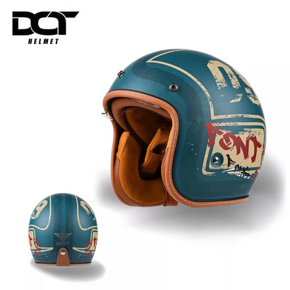 China 3C certification retro motorcycle helmet lightweight ventilation 3/4 cruise helmet unisex riding helmet.