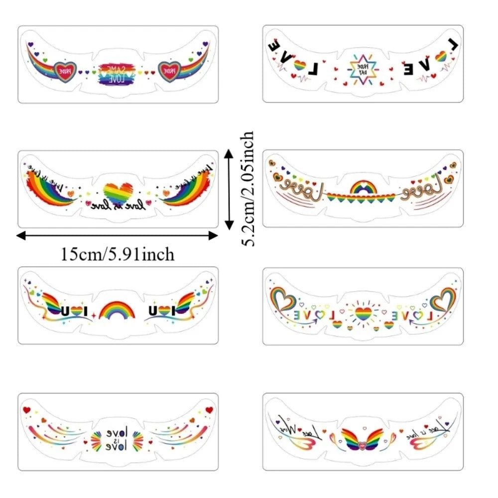 Waterproof Rainbow Freckles Face Tattoo Facial Art Disposable Face Temporary Tattoos Long Lasting Makeup Stickers Pride Month