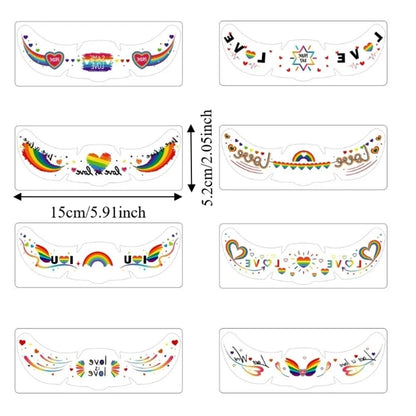 Waterproof Rainbow Freckles Face Tattoo Facial Art Disposable Face Temporary Tattoos Long Lasting Makeup Stickers Pride Month