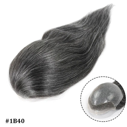 Brown Long Human Hairpieces Men's Toupee Natural Hairline Lace Front Male Wig Breathable Lace With PU Hair Replacement Systems