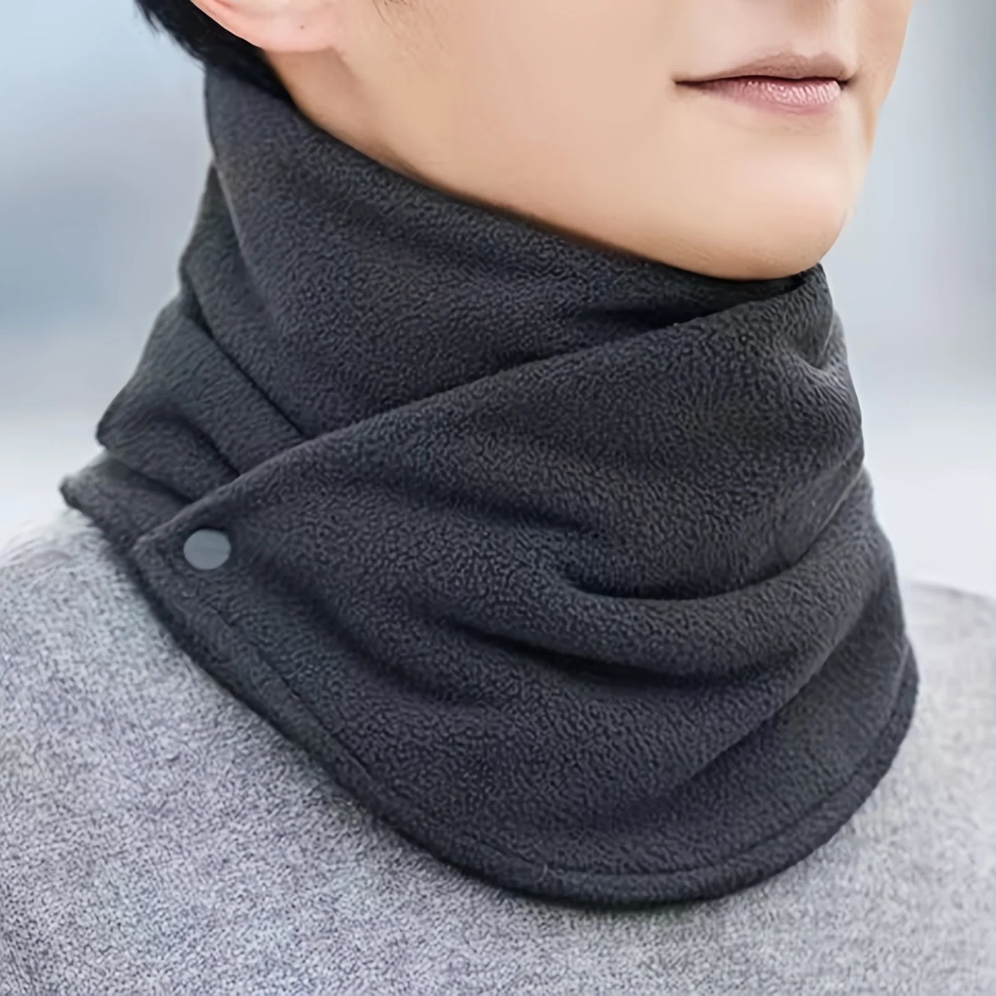 1pc Winter Thickened Fleece-Lined Neck Gaiter - Unisex Windproof Warm Scarf for Cycling & Outdoor, Men Women Winter Neck Warmer
