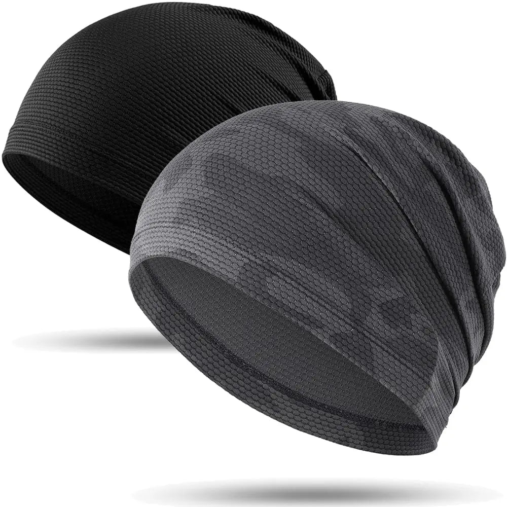 2PCS Quick-drying Running Caps Summer Breathable Cool Sports Hats Outdoor Cycling Hiking Baseball Skullies Stretchy Beanies Hat