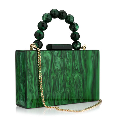 Acrylic Handbag Casual Trend Small Square Bags Women Clutches Wedding Party Dating Lady Trendy Evening Bags Chain Shoulder Bag