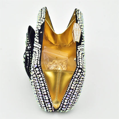 New Arrival Shoes and Bags Set for Women 2025 Women Shoe and Bag Set Decorated with Rhinestone Elegant Woman Heeled Pumps