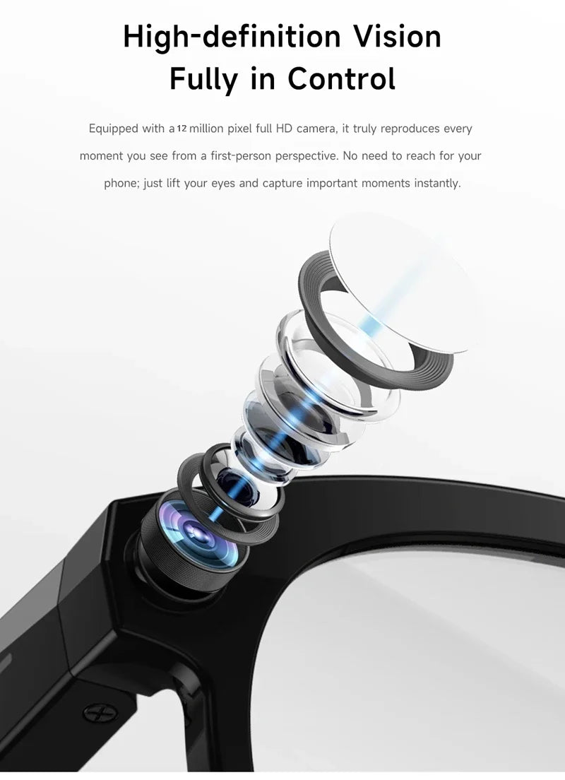 Xiaomi 8K HD AI Smart Camera Glasses Translation Camera Glasses Multifunctional Bluetooth Calling Voice Assistant Music Player