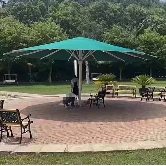 Commercial Large Patio Umbrella 4/5m Windproof Sun & Rain Shade for Outdoor Cafe Beach Park Events  Heavy Duty Market Umbrella