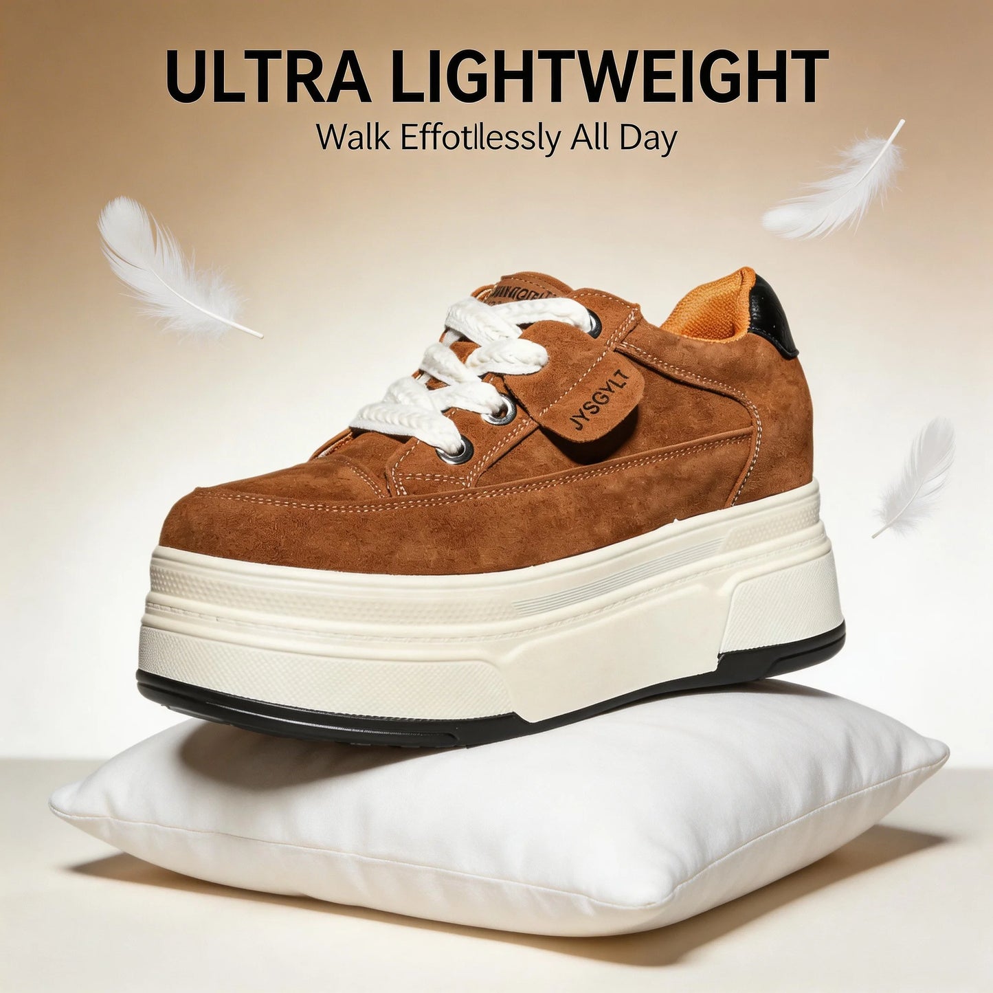 Fujin Hidden Heel Shoes High Platform shoes 9cm 3 inch comfortable sneakers for women Vulcanized Shoes Chunky Wedge Casual Shoes