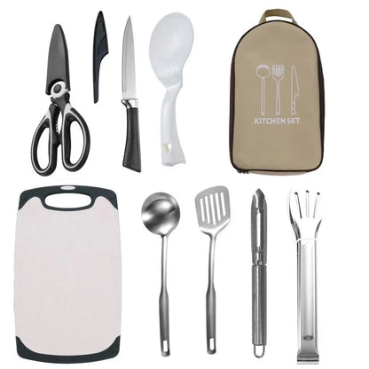 Outdoor Camping BBQ Cooking Gear Backpack Set - All-in-One Portable Kitchen with Great Looks And Practical Design