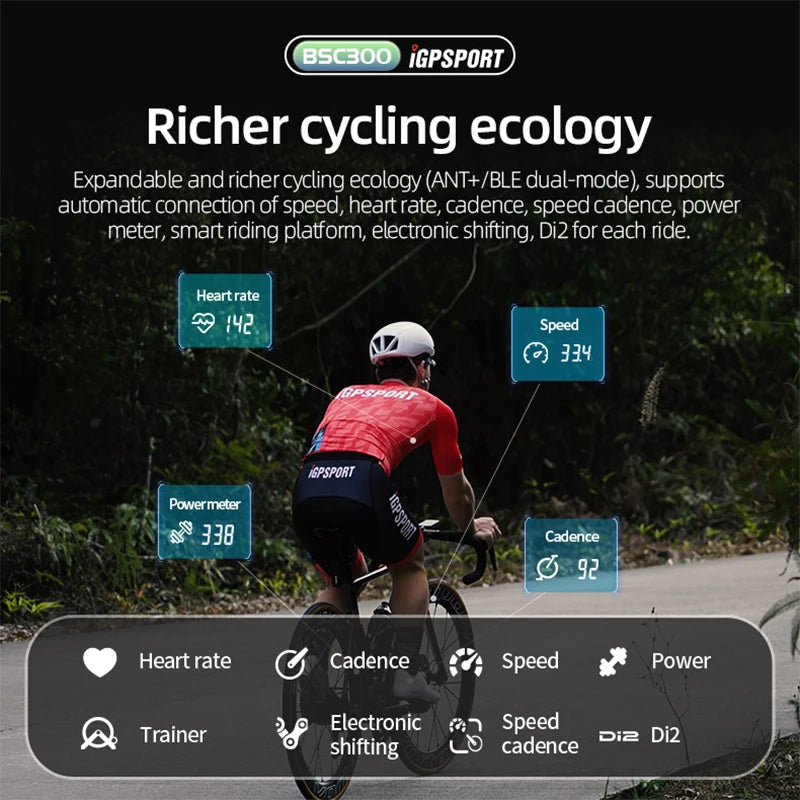 iGPSPORT BSC300 BSC 300 Yellow Computer ANT+ Wireless Bike Speedometer Bluetooth GPS route navigation notification Odometer