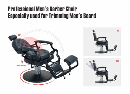 Barber Chair Heavy Duty (700LB Capacity) - Professional Multi-Function Salon Chair for Hairdressing, Beauty,, Customized