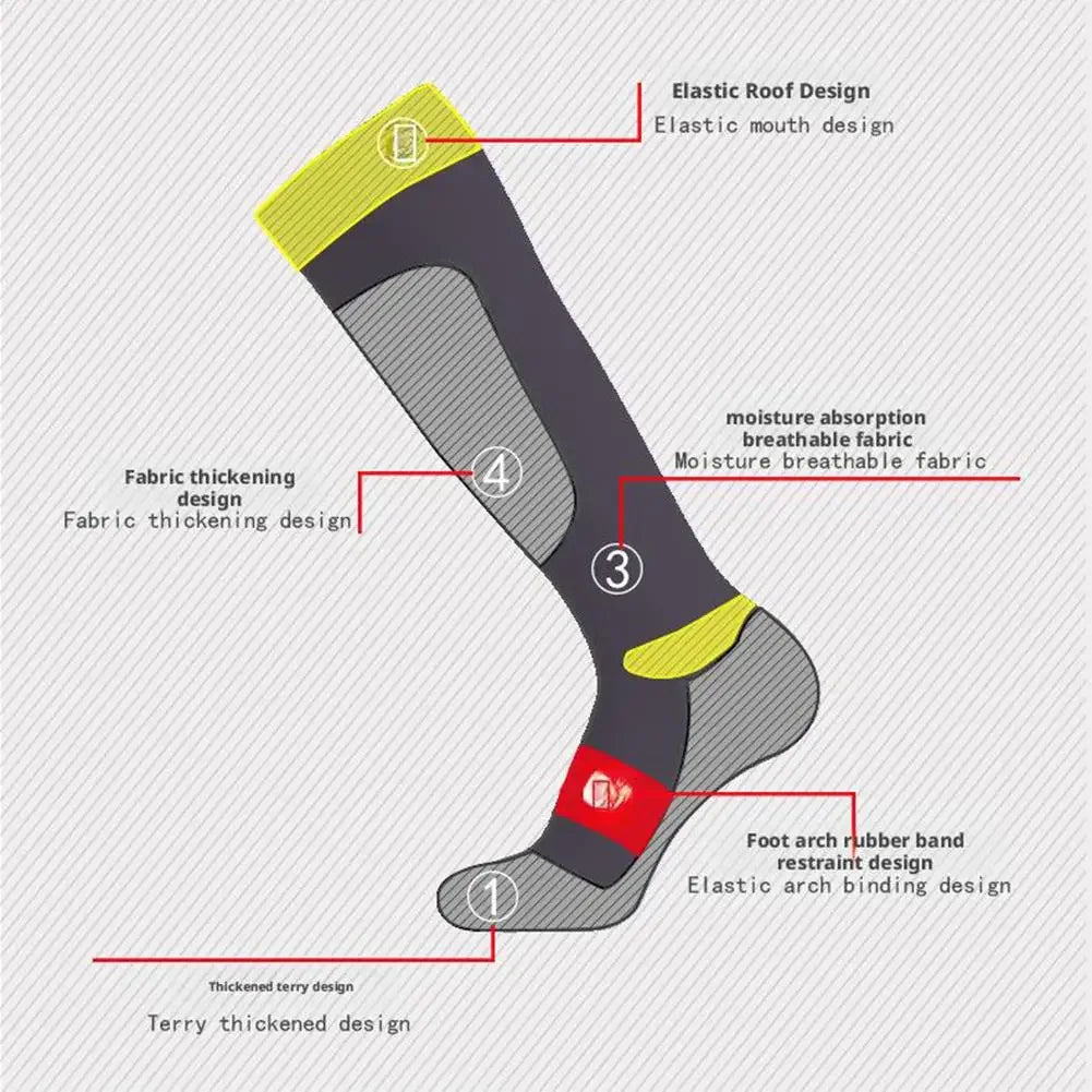 Skiing Socks Thermal Knee-high Cold Weather Warm Sock For Snowboarding And Mountaineering Socks Outdoor Activities