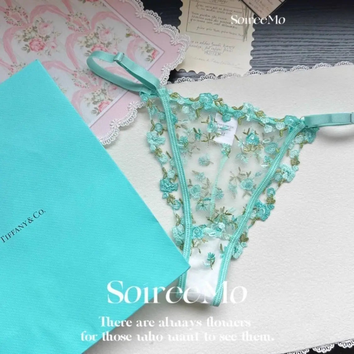 French Floral Lace Bra Set Sheer Mesh Underwire Bralette Lightweight Comfortable Sexy Lingerie for Large Bust AU S-XL MOYIS Sexy